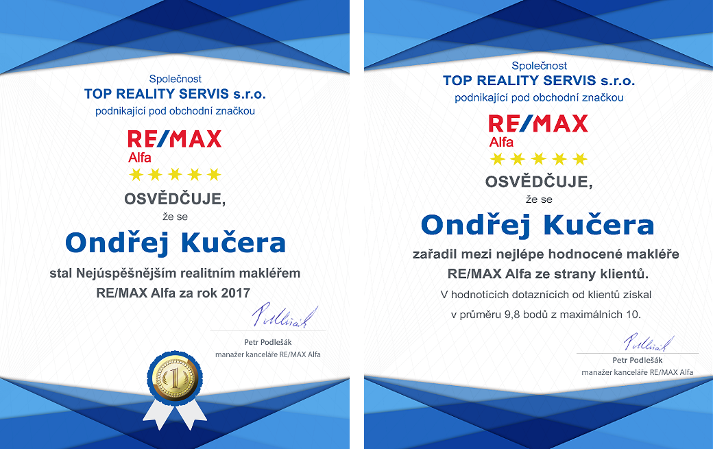 Především díky důvěře a trvalé přízni klientů patřím mezi nejlépe hodnocené makléře sítě RE/MAX ČR.