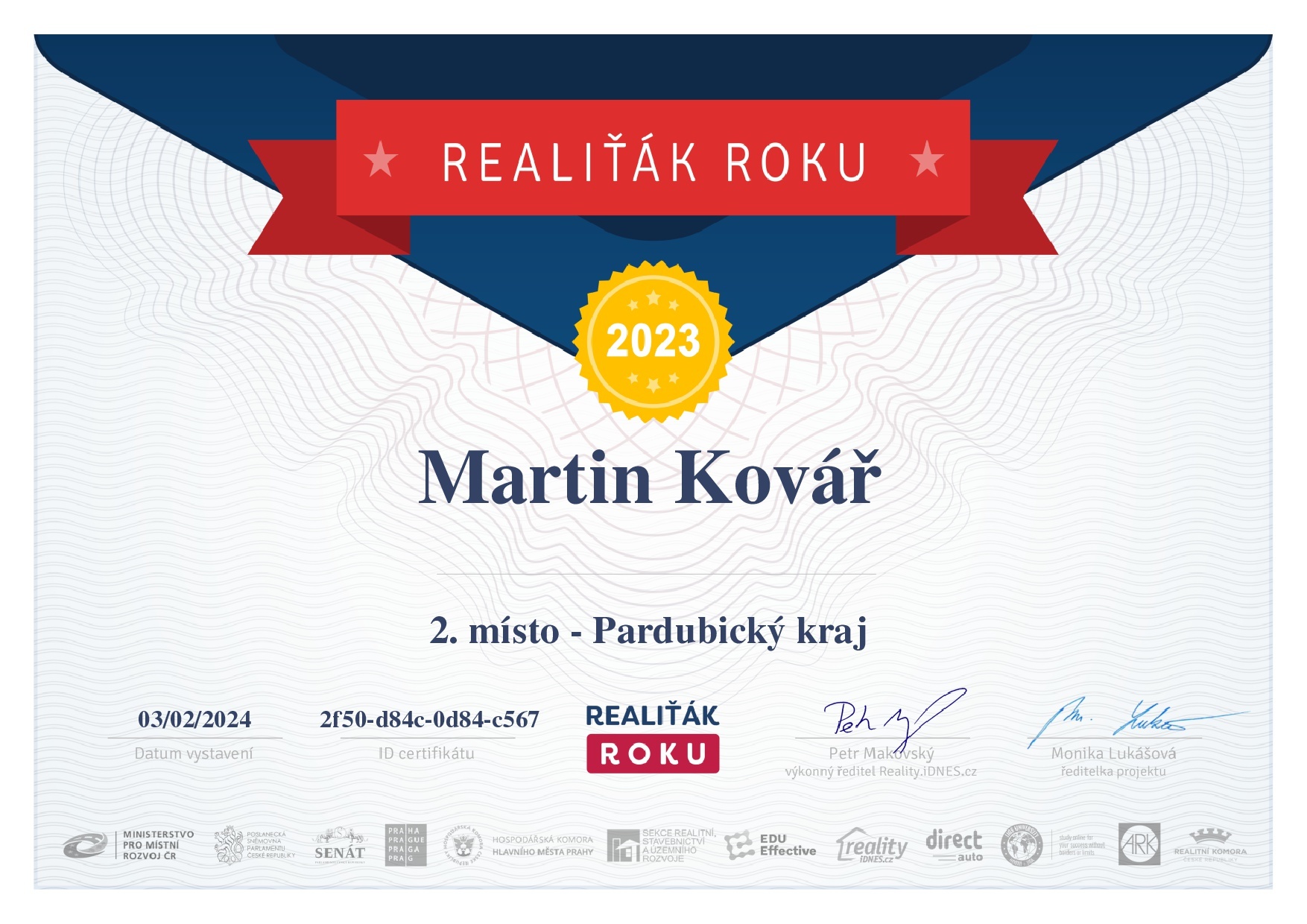 Realiťák roku 2023 - 2. v Pardubickém kraji