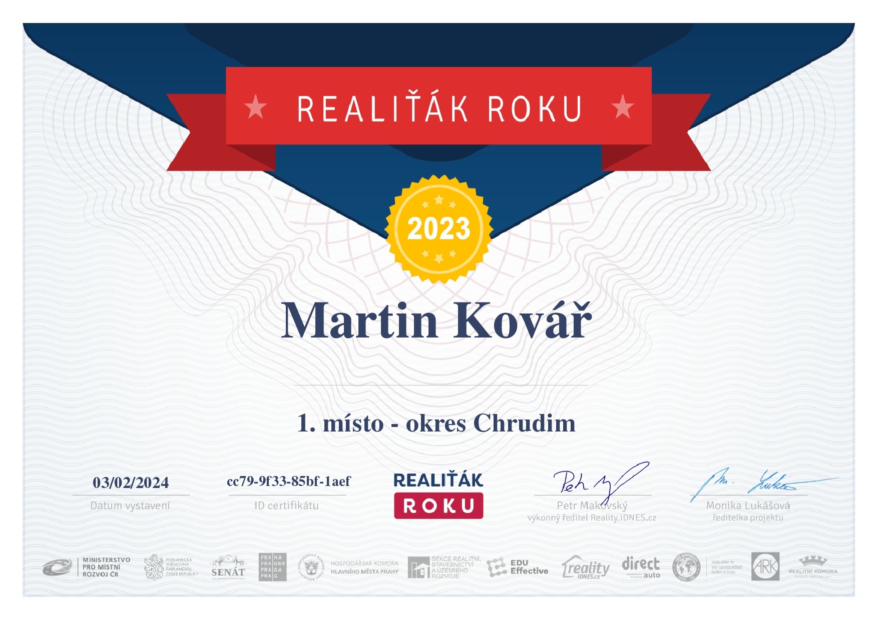 Realiťák roku 2023 - vítěz okresu Chrudim