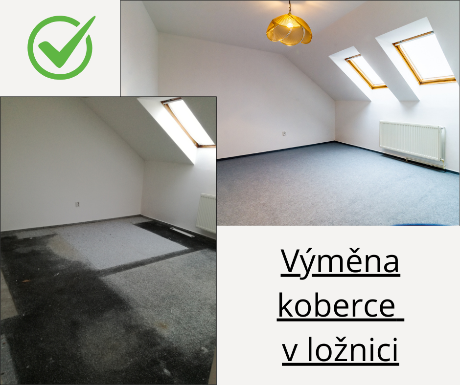 Výměna koberce v 1. ložnici 