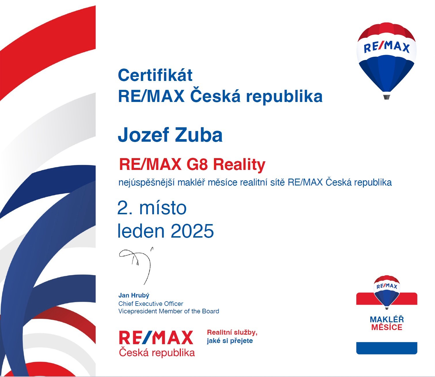 Makléř sítě RE/MAX 2. místo