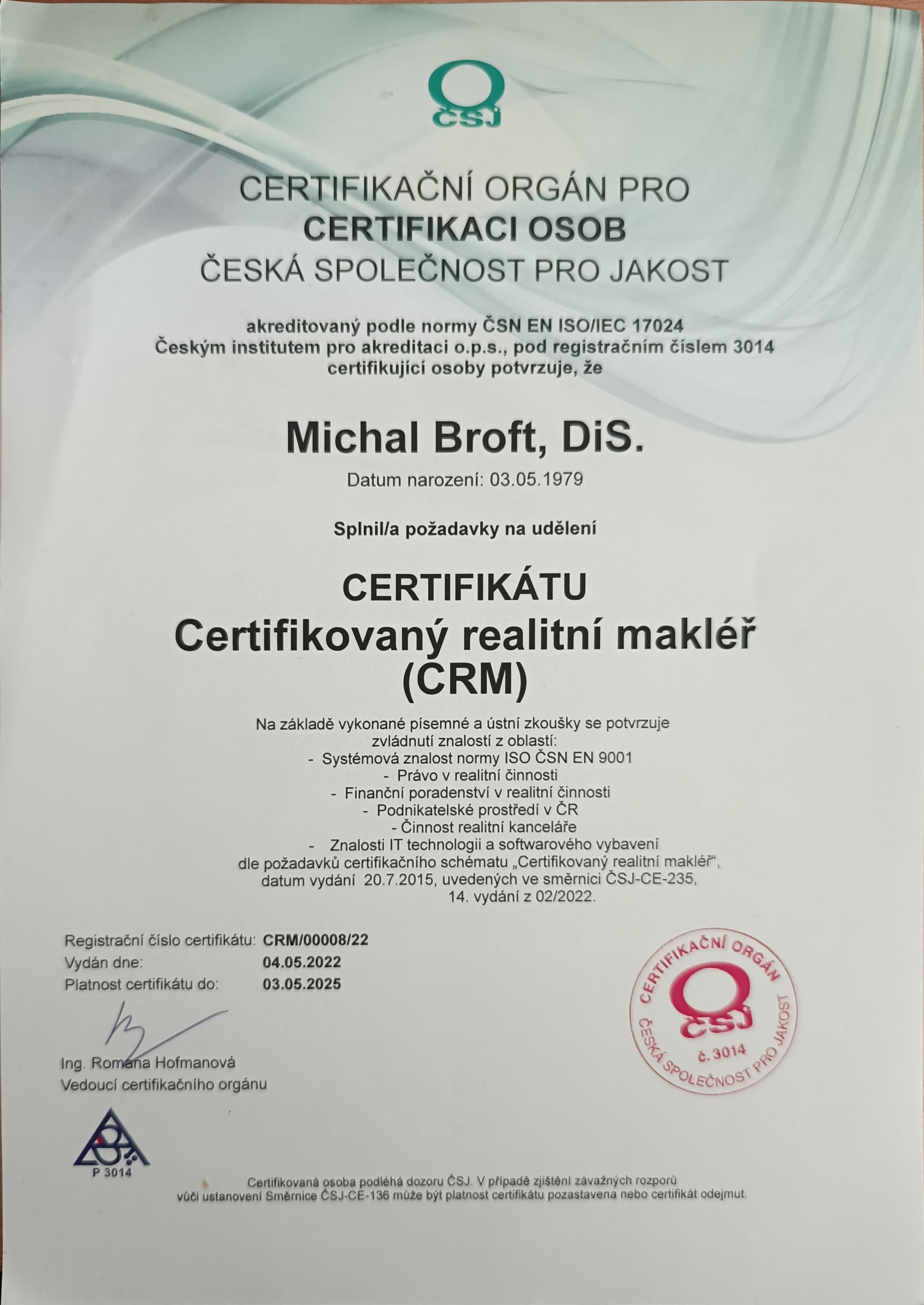 Certifikát ISO