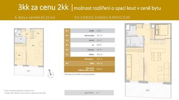 Prodej bytu 2+kk v osobním vlastnictví 67 m², České Budějovice