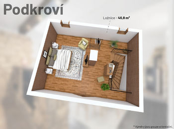 podkroví - Prodej domu 120 m², Jesenice