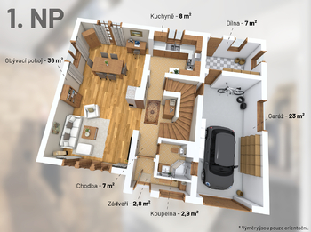 Přízemí - Prodej domu 120 m², Jesenice