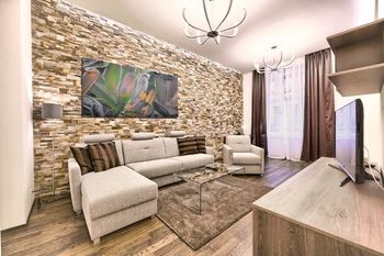 Obývací pokoj - Pronájem bytu 2+kk v osobním vlastnictví 71 m², Praha 1 - Staré Město