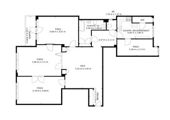Půdorys bytu  - Pronájem bytu 4+1 v osobním vlastnictví 138 m², Praha 3 - Vinohrady