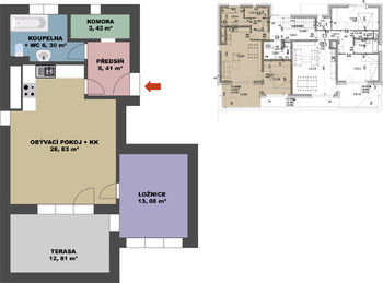 Prodej bytu 2+kk v osobním vlastnictví 60 m², Sulice
