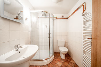 Suterén koupelna s WC - Prodej domu 438 m², Mšeno