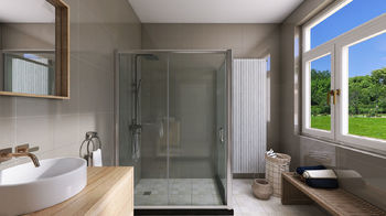Vizualizace koupelny po rekonstrukci - Prodej domu 90 m², Kostelec nad Orlicí