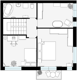 Půdorys - Prodej bytu 4+kk v osobním vlastnictví 100 m², Velké Přílepy
