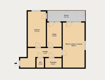 Pronájem bytu 3+kk v osobním vlastnictví 90 m², Kuřim