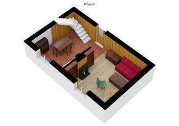 3D přízemí JV - Prodej chaty / chalupy 50 m², Plasy