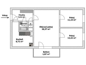 Prodej bytu 3+1 v osobním vlastnictví 59 m², Kamenná