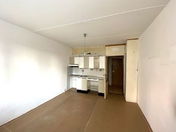 pokoj s kuchyňským koutem - Prodej bytu 1+kk v osobním vlastnictví 21 m², Plzeň