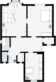 Půdorys - Prodej bytu 2+1 v osobním vlastnictví 96 m², Praha 7 - Holešovice
