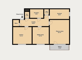 Prodej bytu 3+1 v osobním vlastnictví 84 m², Brno