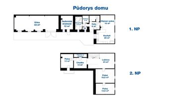 Půdorys domu - Prodej domu 150 m², Račiněves