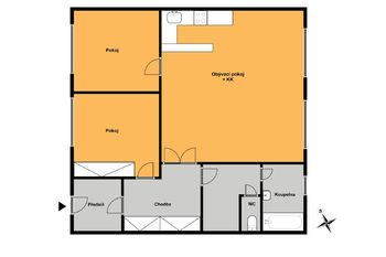 Plánek bytu - Prodej bytu 3+kk v osobním vlastnictví 87 m², Jevany