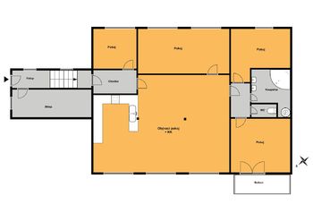 Půdorys bytu - Prodej bytu 5+kk v osobním vlastnictví 141 m², Jevany