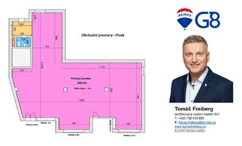 Půdorys - Pronájem komerčního objektu 230 m², Písek