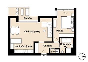 Prodej bytu 2+kk v osobním vlastnictví 66 m², Praha 8 - Libeň