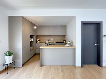 Kuchyně, ilustrační foto z podobného projektu - Prodej bytu 4+kk v osobním vlastnictví 94 m², Dobev