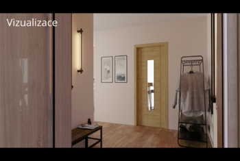 Předsíň pohled SEVER - vizualizace - Prodej bytu 3+1 v osobním vlastnictví 61 m², Brno