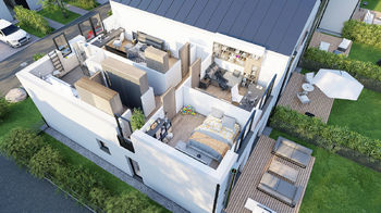 3D půdorys 2NP - Prodej domu 138 m², Milovice
