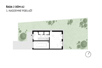 půdorys 1NP - Prodej domu 137 m², Milovice
