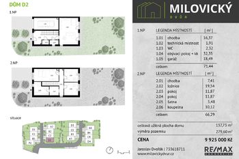 karta domu D2 - Prodej domu 138 m², Milovice