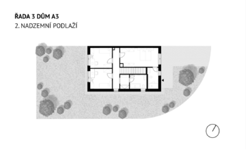 Půdorys 2.NP - Prodej domu 137 m², Milovice