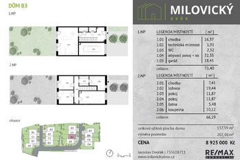 karta domu - Prodej domu 138 m², Milovice