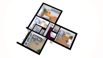 Ilustrační vybavení bytu nábytkem - Prodej bytu 3+1 v osobním vlastnictví 62 m², Liberec