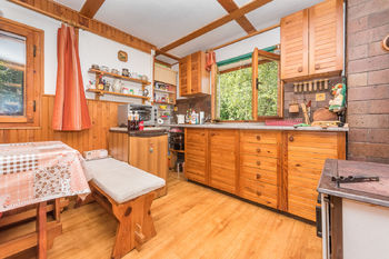 Obývací pokoj s kuchyní - Prodej chaty / chalupy 50 m², Albrechtice nad Vltavou