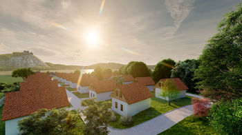vizualizace domů západ slunce - Prodej pozemku 12306 m², Šakvice
