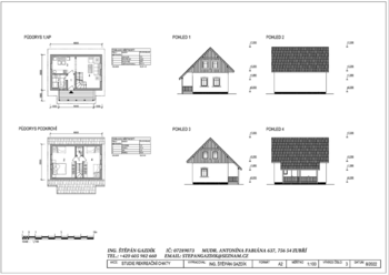 pohledy a půdorysy domu - Prodej pozemku 12306 m², Šakvice