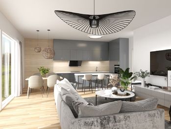 obývací pokoj - vizualizace - Prodej domu 95 m², Slavětín