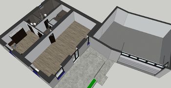 3D plánek 1. PP - Prodej pozemku 2356 m², Březová-Oleško