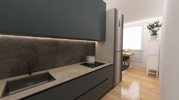 Vizualizace kuchyně. - Prodej bytu 2+1 v družstevním vlastnictví 59 m², Nová Včelnice