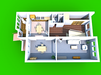 3D půdorys - 1.NP - Prodej domu 220 m², Hustopeče