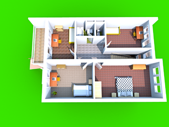 3D půdorys - 2.NP - Prodej domu 220 m², Hustopeče
