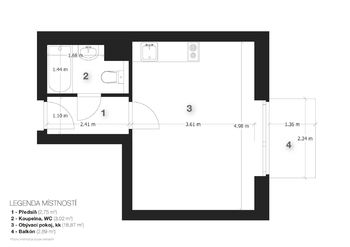 Pronájem bytu 1+kk v osobním vlastnictví 28 m², Praha 8 - Ďáblice