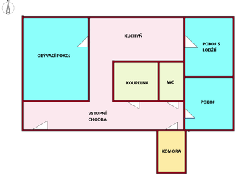 Prodej bytu 3+1 v družstevním vlastnictví 64 m², Jirkov