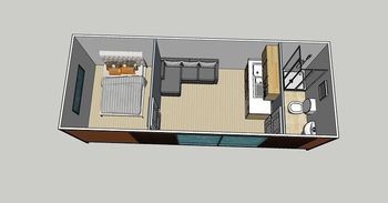 Vizualizace kontejerového domku - Prodej bytu atypický v osobním vlastnictví 39 m², Ostrov