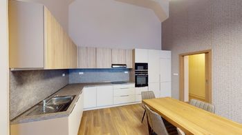 kuchyň s jídelním koutem - Prodej bytu 4+kk v osobním vlastnictví 151 m², Harrachov
