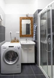 Koupelna se sprchovým koutem - Prodej bytu 3+kk v osobním vlastnictví 77 m², Praha 8 - Libeň