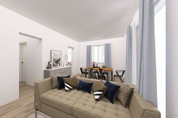 Obývací pokoj (vizualizace interiéru) - Prodej domu 118 m², Městec Králové
