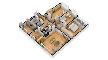3D vizualizace - Prodej bytu 4+1 v osobním vlastnictví 87 m², Olomouc