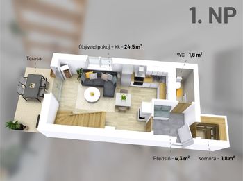 Prodej bytu 3+kk v osobním vlastnictví 85 m², Polerady